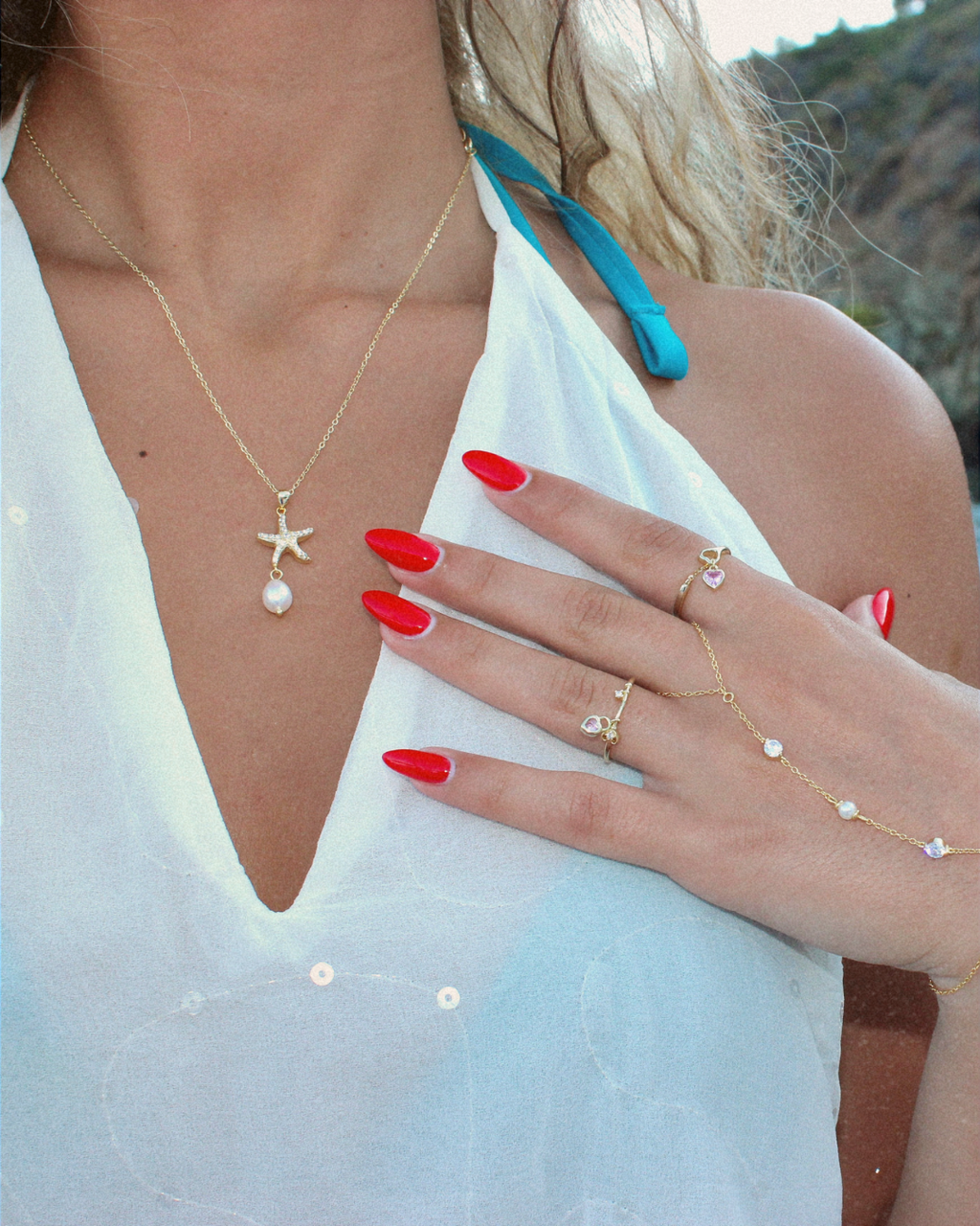 Starfish Drop Necklace